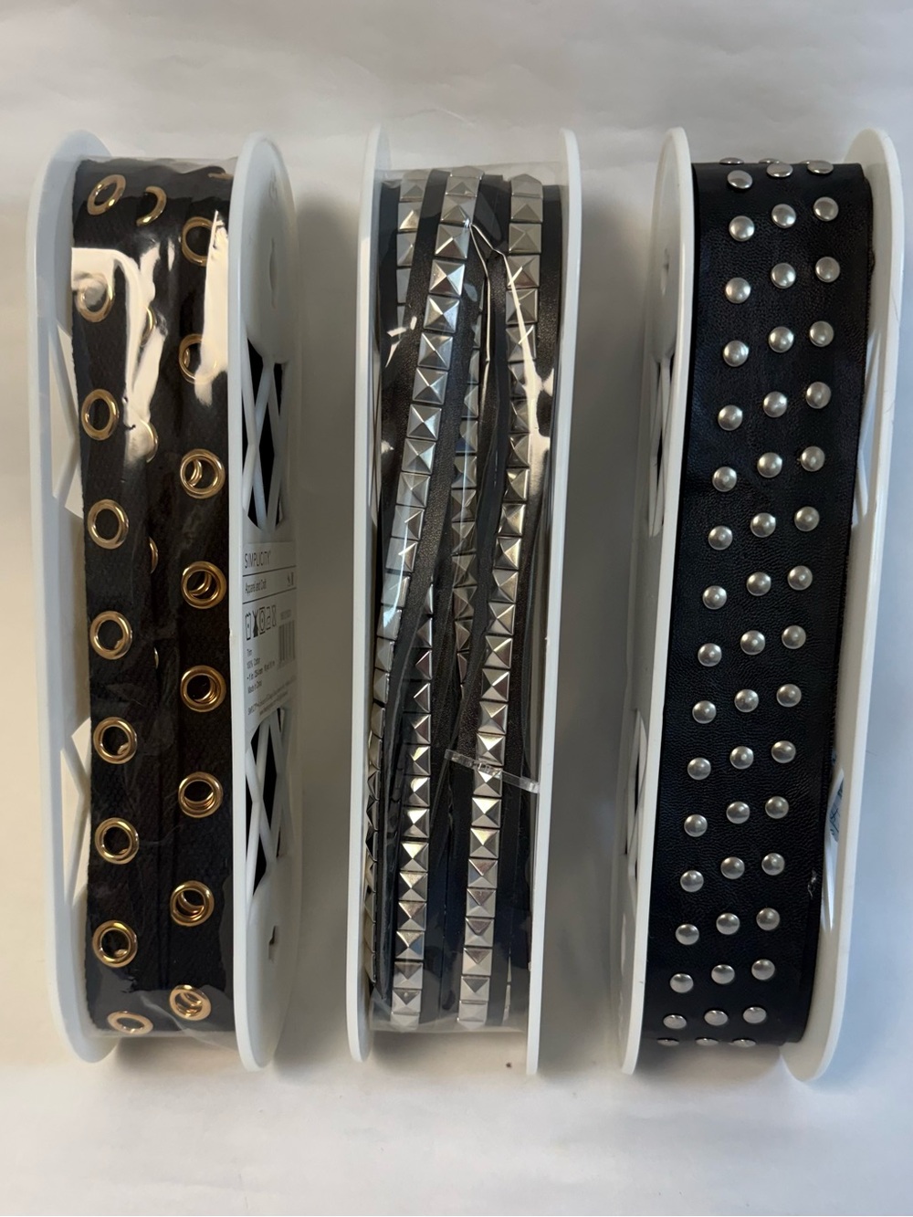 SIMPLICITY Black Studded and Grommet Trim Trio NWT